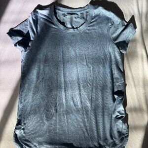 Athleta Uptempo Marled Light Blue Short Sleeve Workout T-Shirt